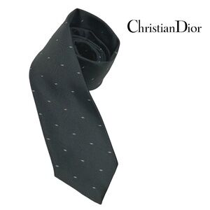 Christian Dior Vintage Luxury Necktie Tie Silk Blend Stylized Dot Pattern NOS